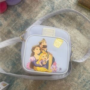 loungefly crossbody tangled rapunzel’s parents purple bag